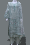 Sitara-e-Subah | Ice Blue Luxury Embroidered 3-Piece Suit – Laila Majnun