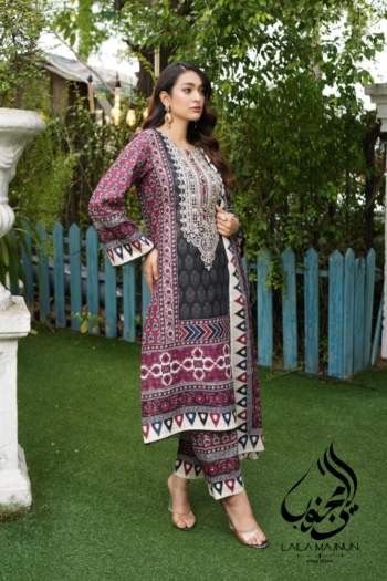 "Rang-e-Mohabbat" 3PC Lawn Suit – Stitched