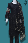 Shehnaz-e-Siyah | Black Embroidered Luxury 3-Piece Suit – Laila Majnun