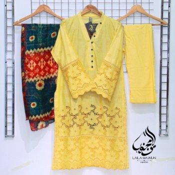 SONY – Chikan Kari Cotton Suit (3-Piece Stitched)