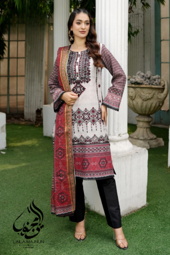 "Noor-e-Libaas" 3PC Lawn Suit – Stitched