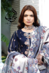"Shab-e-Naz" (شبِ ناز) – Navy Blue Embroidered 3-Piece Stitched Suit