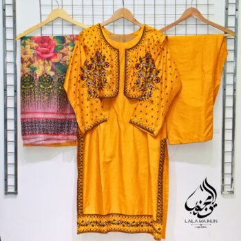 KINZA_3 PC Embroidered Self Cotton Suit