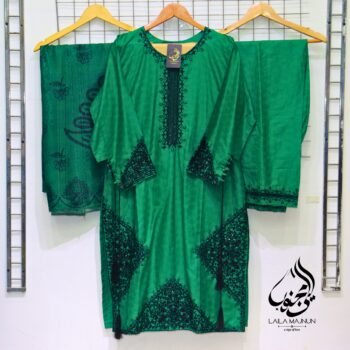 KINZA_3 PC Embroidered Self Cotton Suit